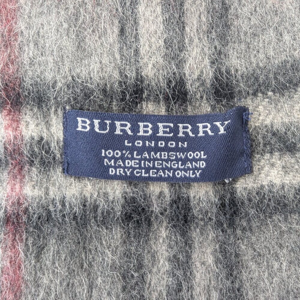 Burberry Designer Lambswool Check Scarf Gray | Unisex |Soft Luxury |Iconic Plaid - Picture 2 of 7